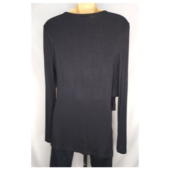Mystree Black LS Layered Ruffle  Top. Size Large - Picture 3 of 5